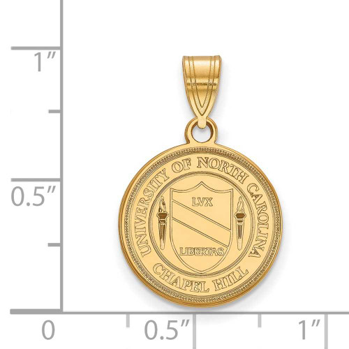 Image of 10K Yellow Gold University of North Carolina Medium Crest Pendant by LogoArt