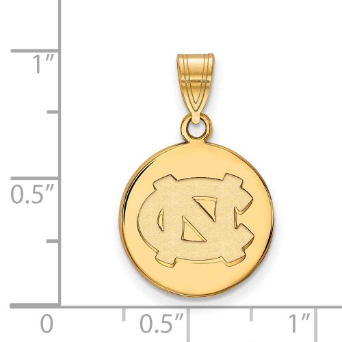 Image of 10K Yellow Gold University of North Carolina Medium Disc Pendant by LogoArt