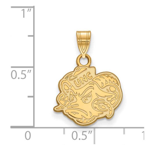 Image of 10K Yellow Gold University of North Carolina Small Pendant by LogoArt (1Y053UNC)