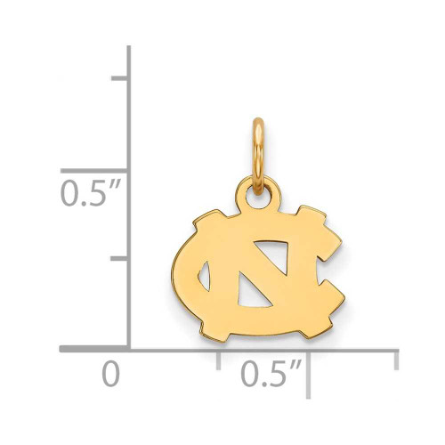 Image of 10K Yellow Gold University of North Carolina X-Small Pendant by LogoArt 1Y001UNC