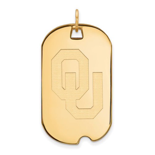 10K Yellow Gold University of Oklahoma Large Dog Tag by LogoArt (1Y029UOK)