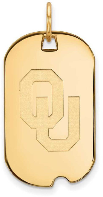 Image of 10K Yellow Gold University of Oklahoma Small Dog Tag by LogoArt (1Y028UOK)