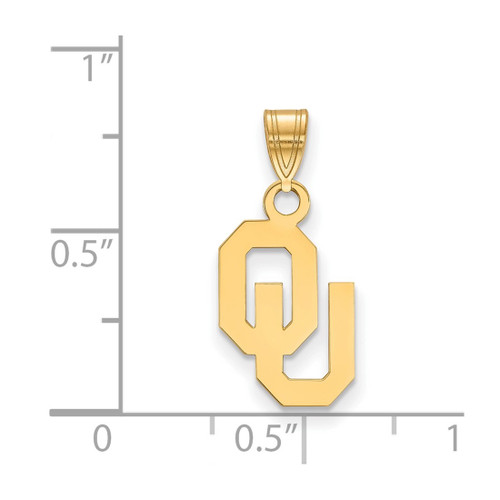 10K Yellow Gold University of Oklahoma Small Pendant by LogoArt