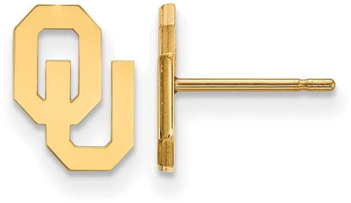 Image of 10K Yellow Gold University of Oklahoma X-Small Post Earrings by LogoArt