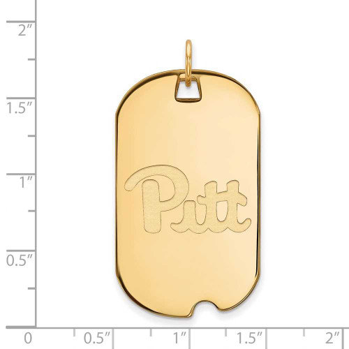 Image of 10K Yellow Gold University of Pittsburgh Large Dog Tag by LogoArt