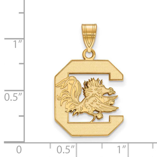 Image of 10K Yellow Gold University of South Carolina Large Pendant by LogoArt (1Y004USO)