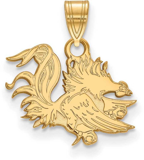 Image of 10K Yellow Gold University of South Carolina Small Pendant by LogoArt (1Y044USO)