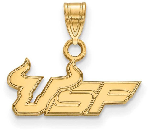 Image of 10K Yellow Gold University of South Florida Small Pendant by LogoArt (1Y014USFL)