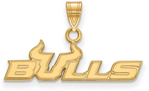 Image of 10K Yellow Gold University of South Florida Small Pendant by LogoArt (1Y017USFL)