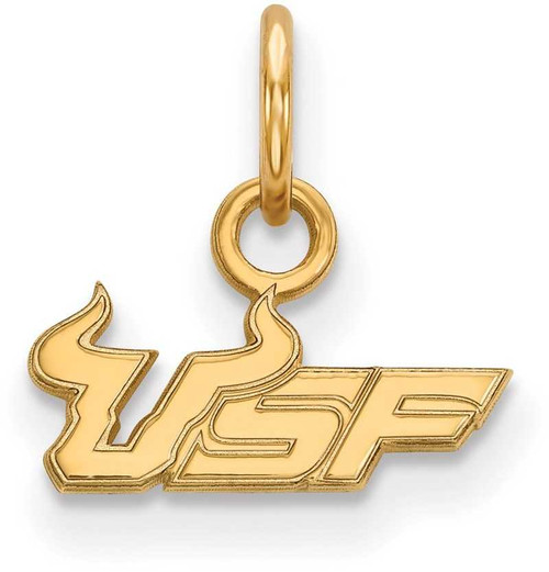 Image of 10K Yellow Gold University of South Florida X-Small Pendant by LogoArt 1Y013USFL