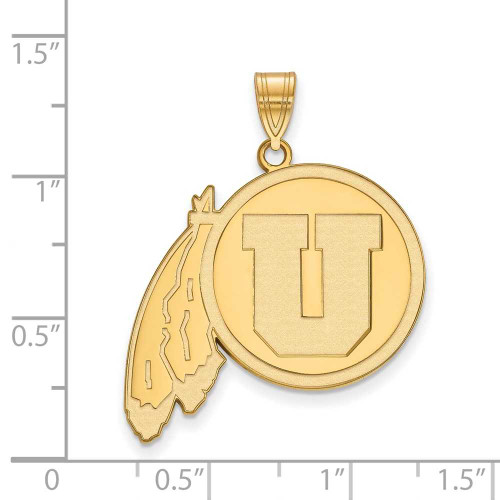 Image of 10K Yellow Gold University of Utah XL Pendant by LogoArt