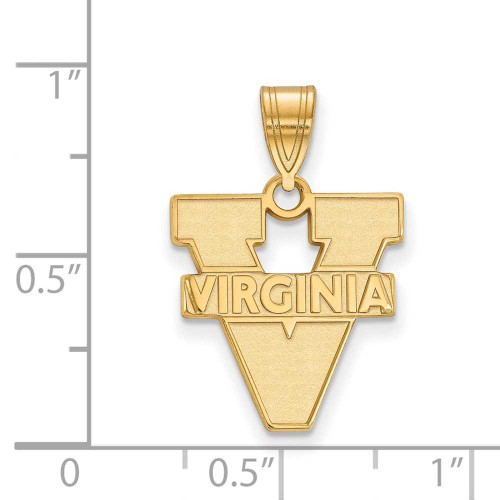 Image of 10K Yellow Gold University of Virginia Medium Pendant by LogoArt (1Y003UVA)