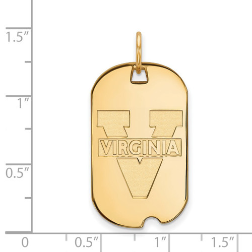 10K Yellow Gold University of Virginia Small Dog Tag by LogoArt