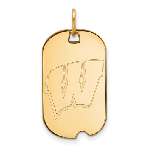 10K Yellow Gold University of Wisconsin Small Dog Tag by LogoArt