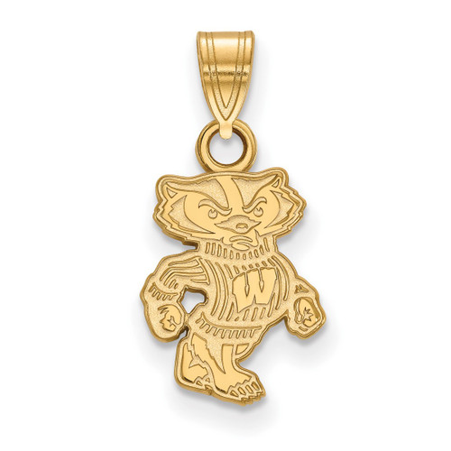 10K Yellow Gold University of Wisconsin Small Pendant by LogoArt (1Y044UWI)