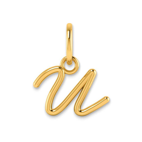 Image of 10K Yellow Gold Upper case Letter U Initial Charm