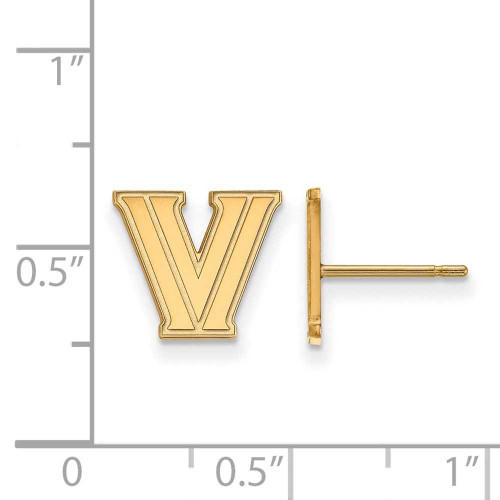 Image of 10K Yellow Gold Villanova University X-Small Post Earrings by LogoArt
