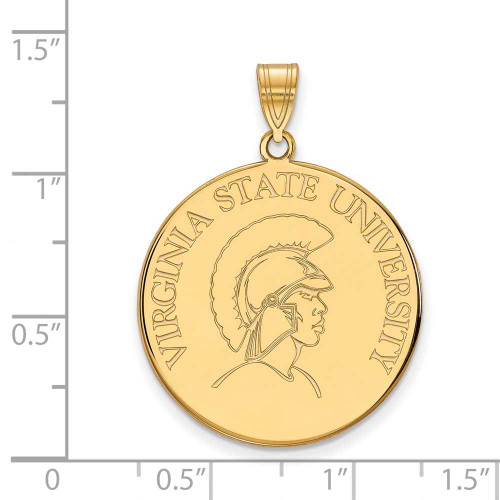 Image of 10K Yellow Gold Virginia State University XL Disc Pendant by LogoArt