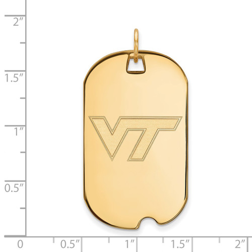 10K Yellow Gold Virginia Tech Large Dog Tag by LogoArt