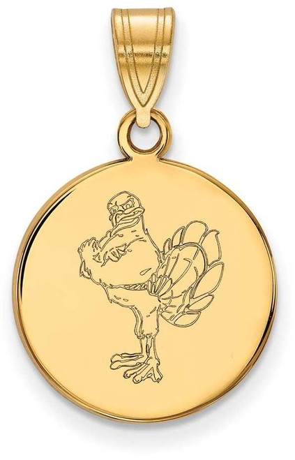 Image of 10K Yellow Gold Virginia Tech Medium Disc Pendant by LogoArt (1Y078VTE)