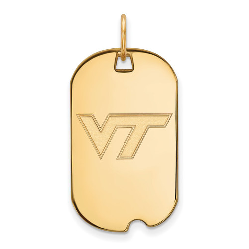 10K Yellow Gold Virginia Tech Small Dog Tag by LogoArt