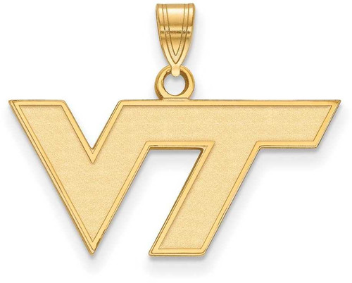 Image of 10K Yellow Gold Virginia Tech Small Pendant by LogoArt (1Y002VTE)