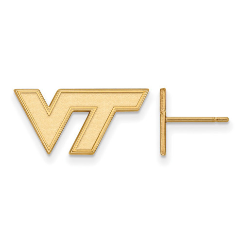 10K Yellow Gold Virginia Tech X-Small Post Earrings by LogoArt