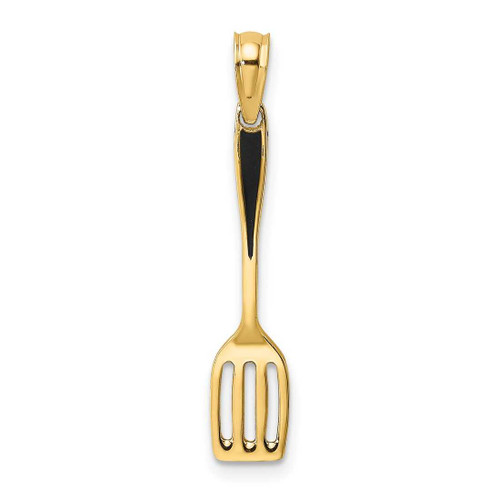 Image of 10k Yellow Gold w/ Black Enamel 3-D Spatula Pendant