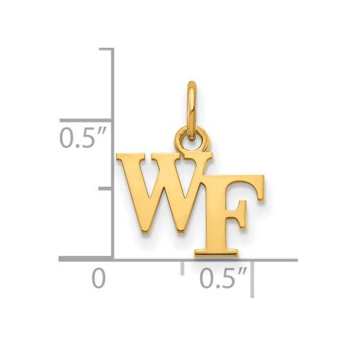 Image of 10K Yellow Gold Wake Forest University X-Small Pendant by LogoArt