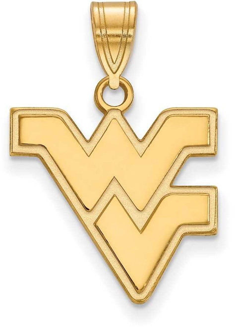 Image of 10K Yellow Gold West Virginia University Medium Pendant by LogoArt (1Y003WVU)