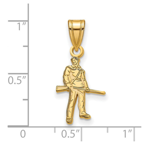 10K Yellow Gold West Virginia University Medium Pendant by LogoArt (1Y045WVU)