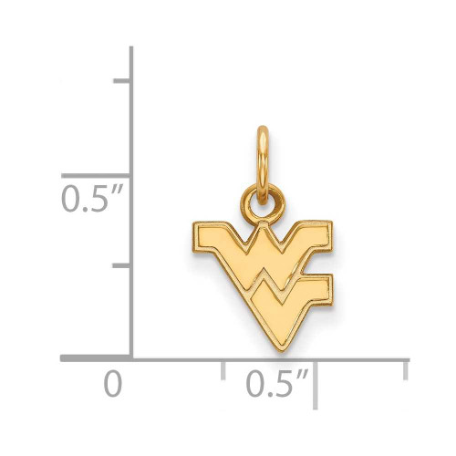 Image of 10K Yellow Gold West Virginia University X-Small Pendant by LogoArt