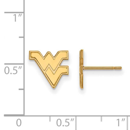 Image of 10K Yellow Gold West Virginia University X-Small Post Earrings by LogoArt