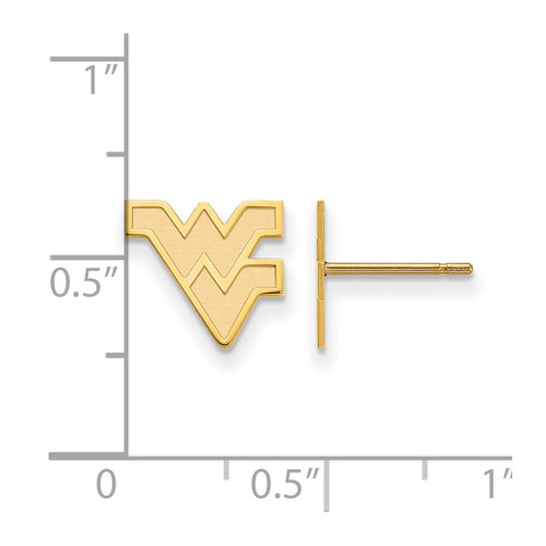 10K Yellow Gold West Virginia University X-Small Post Earrings by LogoArt