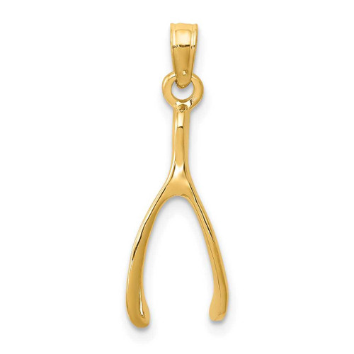 Image of 10k Yellow Gold Wishbone Pendant