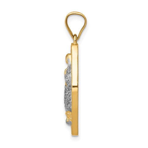 Image of 10k Yellow Gold with Rhodium-Plating CZ Micropave Guadalupe Pendant