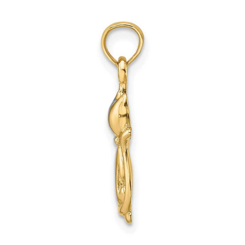 Image of 10k Yellow Gold with Rhodium-Plating Polished Cat & Kitten Pendant