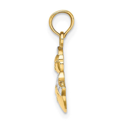 Image of 10k Yellow Gold with Rhodium-Plating Snowman Pendant