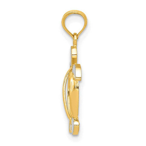 Image of 10k Yellow Gold with Rhodium-Plating Turtle Pendant