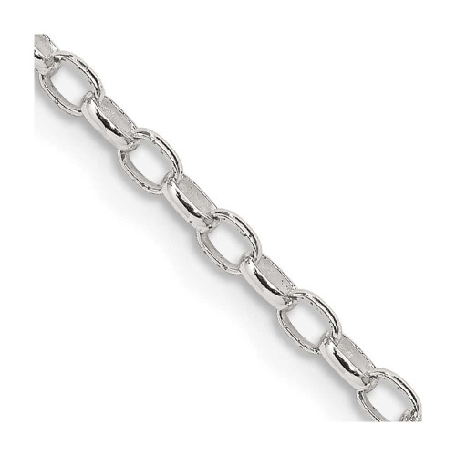 Image of 14" Sterling Silver 2.5mm Oval Fancy Rolo Chain Necklace