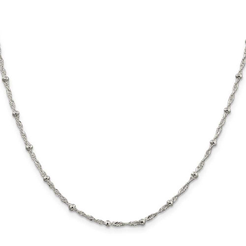 Image of 14" Sterling Silver 2.5mm Singapore w/ Beads Chain Necklace
