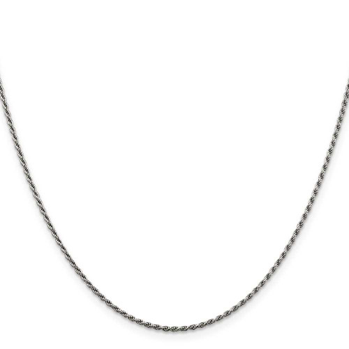 Image of 14" Sterling Silver Rhodium-plated 1.5mm Diamond-cut Rope Chain Necklace