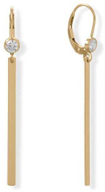 Image of 14/20 Gold-filled Bar Drop with CZ Earrings
