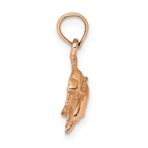 Image of 14k Rose Gold & Polished Double Dolphins Jumping Left Pendant