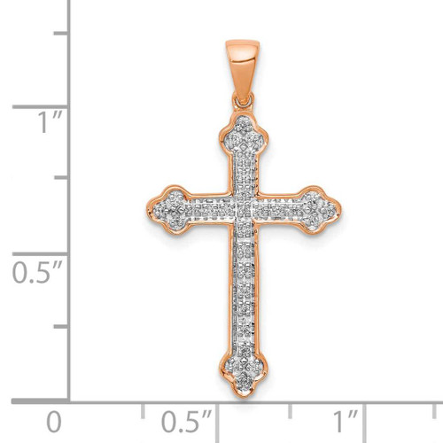 Image of 14K Rose Gold & Rhodium Diamond Cross Pendant