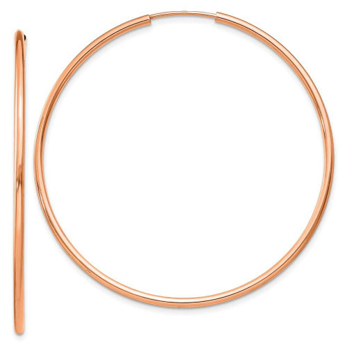 Image of 45.75mm 14k Rose Gold 1.5mm Polished Endless Hoop Earrings TF1434