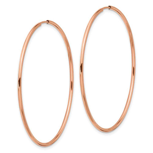 Image of 52mm 14k Rose Gold 1.5mm Polished Endless Hoop Earrings TF1435