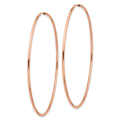 Image of 14k Rose Gold 1.5mm Polished Endless Hoop Earrings TF1437