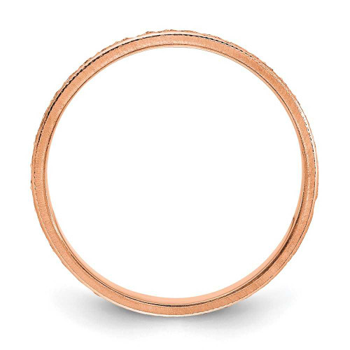 Image of 14K Rose Gold 3mm Design Etched Wedding Band Ring