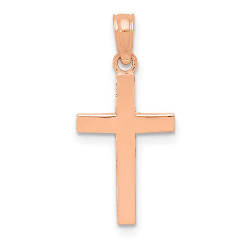 Image of 14k Rose Gold Beveled Cross Pendant